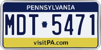 PA license plate MDT5471