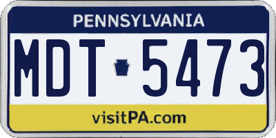 PA license plate MDT5473