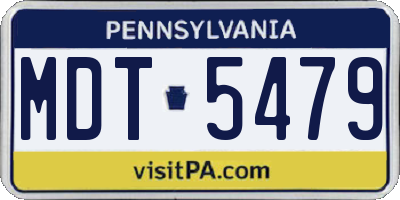 PA license plate MDT5479