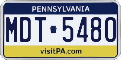 PA license plate MDT5480