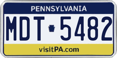 PA license plate MDT5482