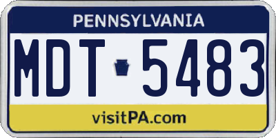 PA license plate MDT5483