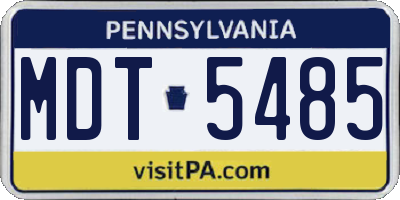 PA license plate MDT5485
