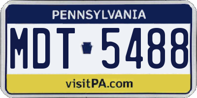PA license plate MDT5488