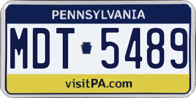 PA license plate MDT5489