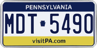 PA license plate MDT5490