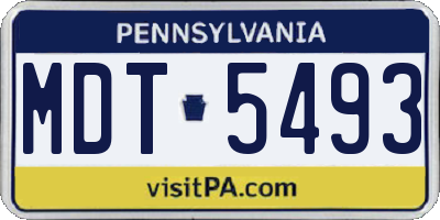 PA license plate MDT5493