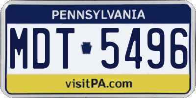 PA license plate MDT5496