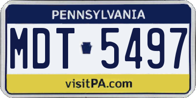 PA license plate MDT5497