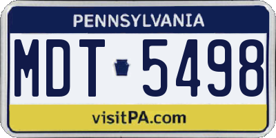 PA license plate MDT5498