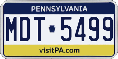 PA license plate MDT5499