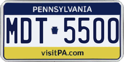 PA license plate MDT5500