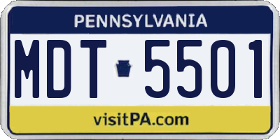 PA license plate MDT5501