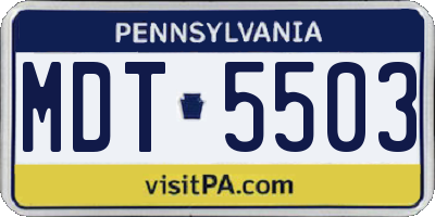 PA license plate MDT5503
