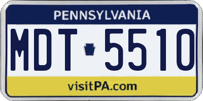 PA license plate MDT5510