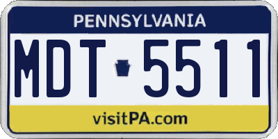 PA license plate MDT5511