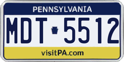 PA license plate MDT5512