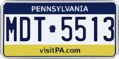 PA license plate MDT5513