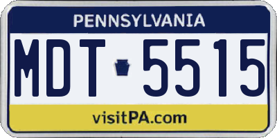 PA license plate MDT5515