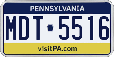 PA license plate MDT5516