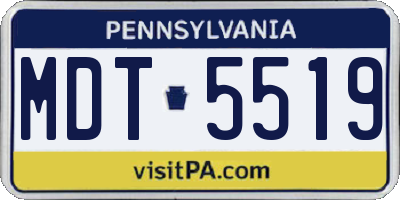 PA license plate MDT5519