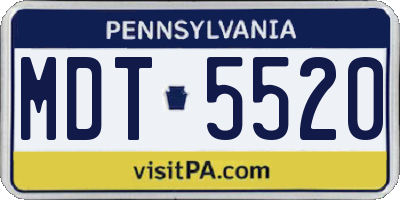 PA license plate MDT5520