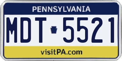PA license plate MDT5521