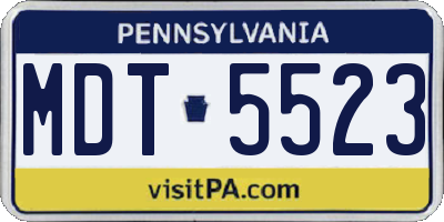PA license plate MDT5523