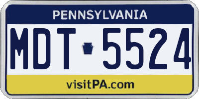 PA license plate MDT5524