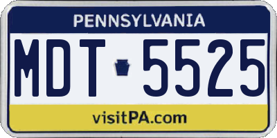 PA license plate MDT5525