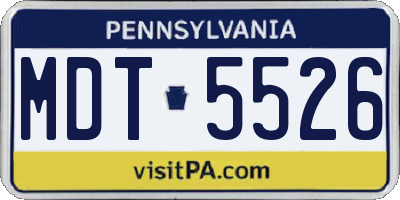 PA license plate MDT5526