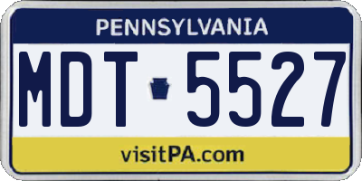 PA license plate MDT5527