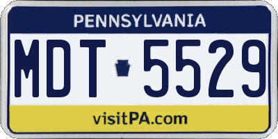 PA license plate MDT5529