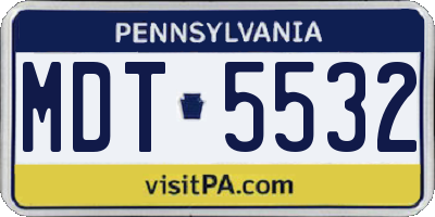 PA license plate MDT5532