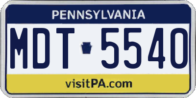PA license plate MDT5540