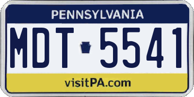PA license plate MDT5541