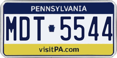 PA license plate MDT5544