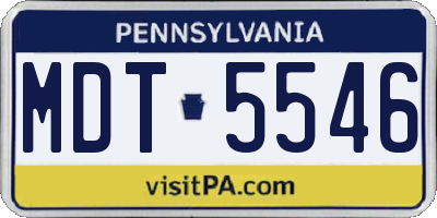 PA license plate MDT5546