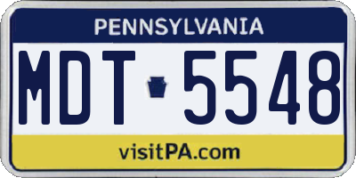 PA license plate MDT5548