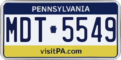 PA license plate MDT5549
