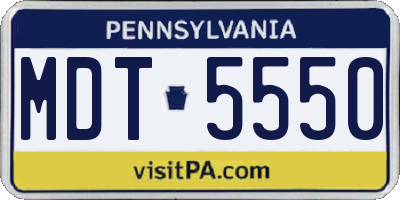 PA license plate MDT5550