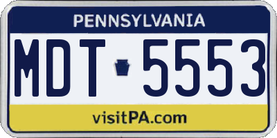PA license plate MDT5553