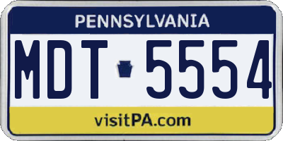 PA license plate MDT5554