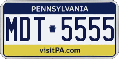 PA license plate MDT5555