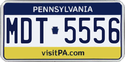 PA license plate MDT5556