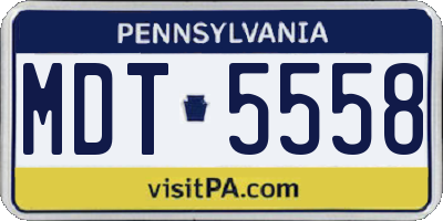 PA license plate MDT5558