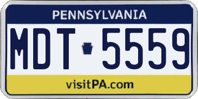 PA license plate MDT5559