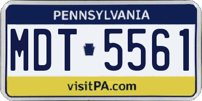 PA license plate MDT5561