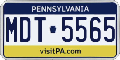 PA license plate MDT5565
