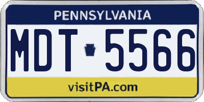 PA license plate MDT5566